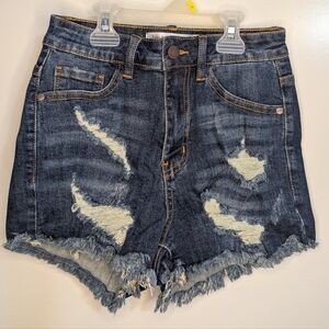 Distressed Denim Women Shorts - S